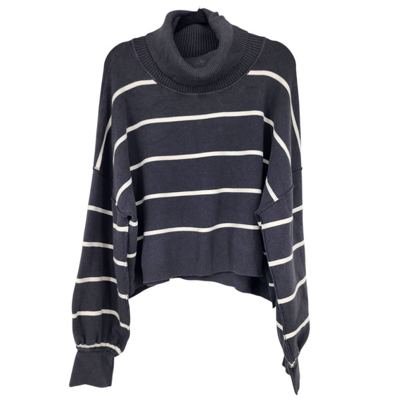 Free People Paulie Striped Turtleneck Long Sleeve Sweater Top Size XS - Picture 1 of 4